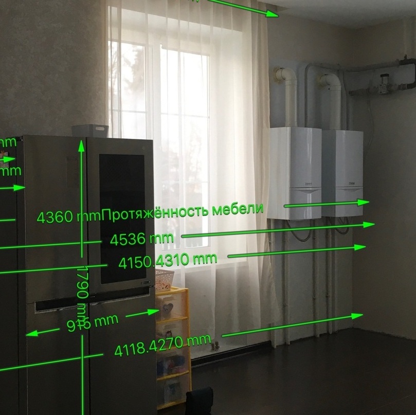 Помещение перед изготовлением мебели Замеры помещения для изготовления кухни
