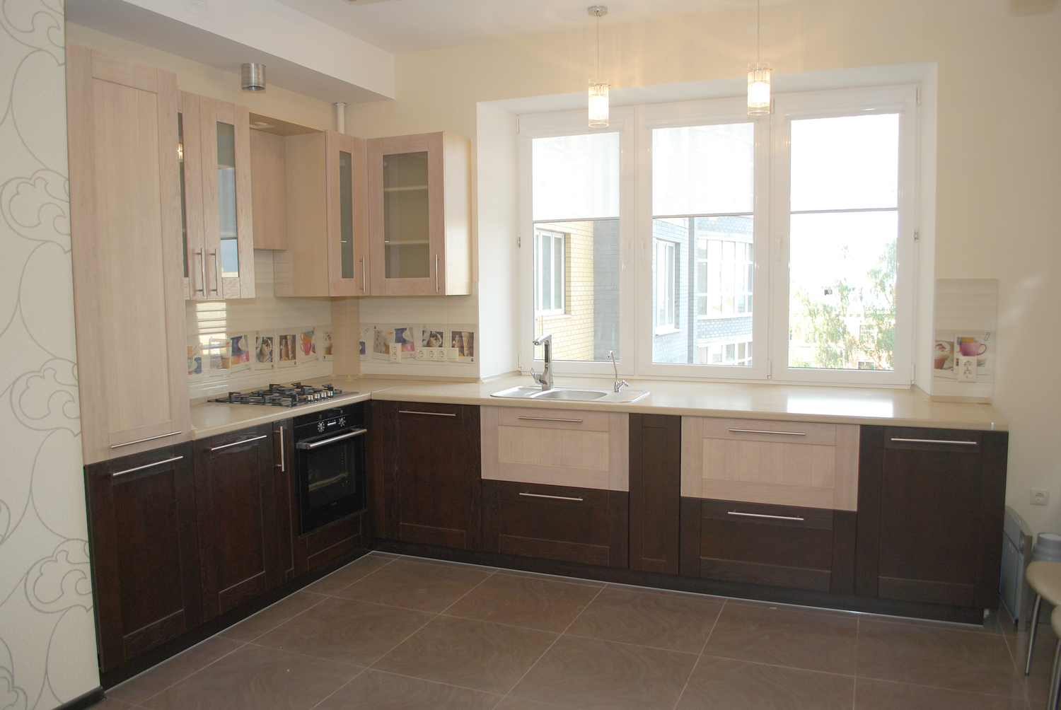  Кухня с фасадом шпон 