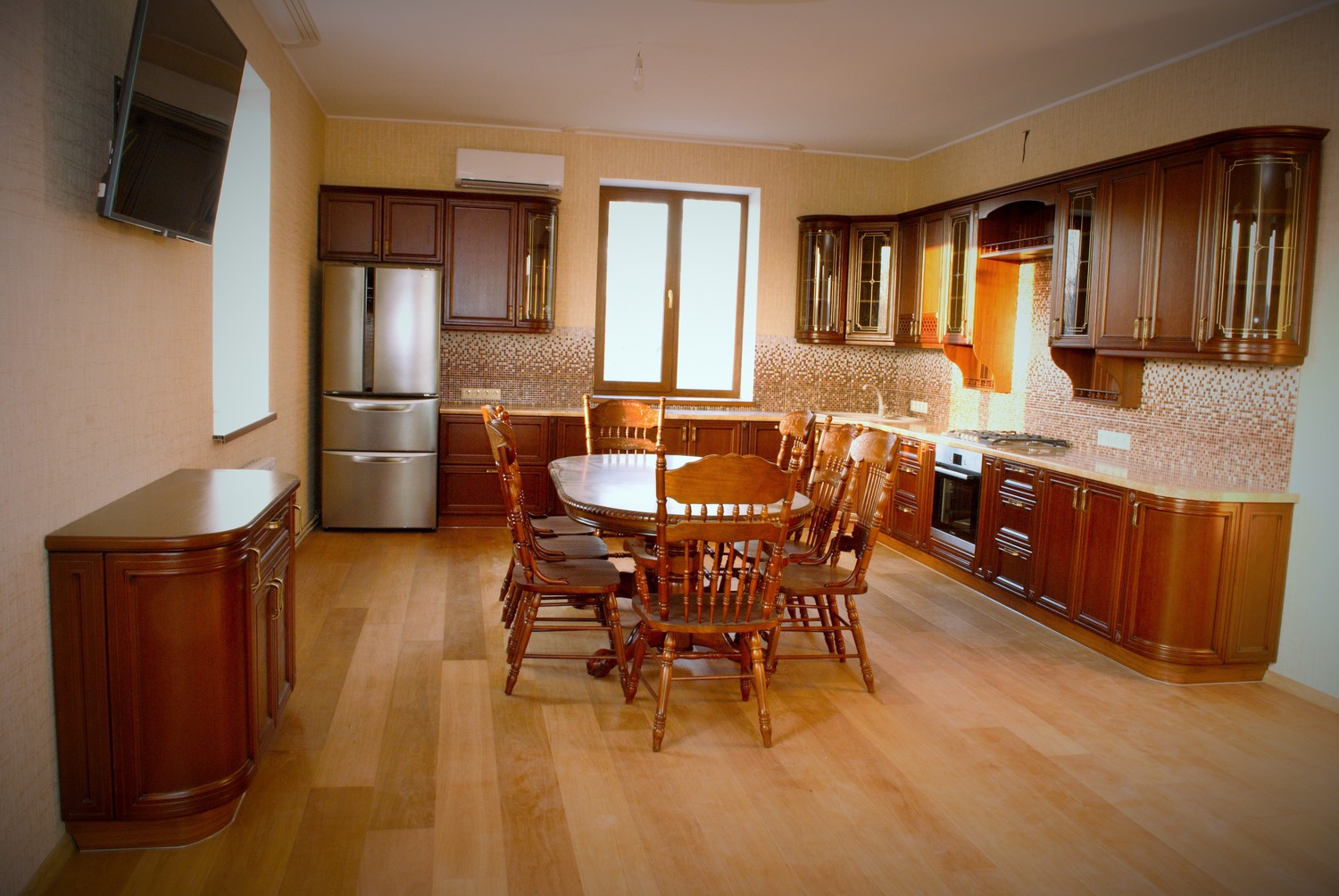 Кухня МДФ шпонированный дубом